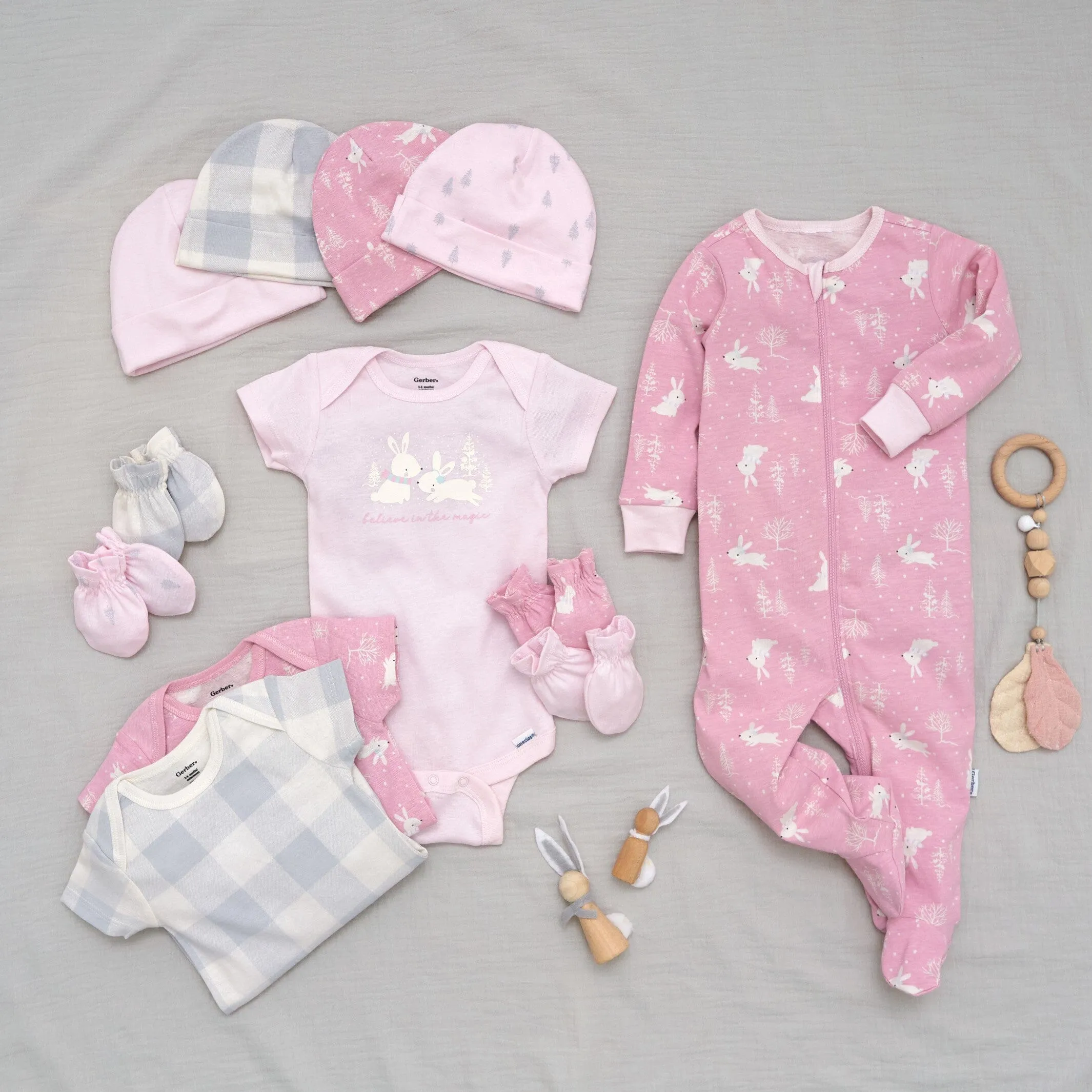 12-Piece Baby Girls Bunny Layette Bundle