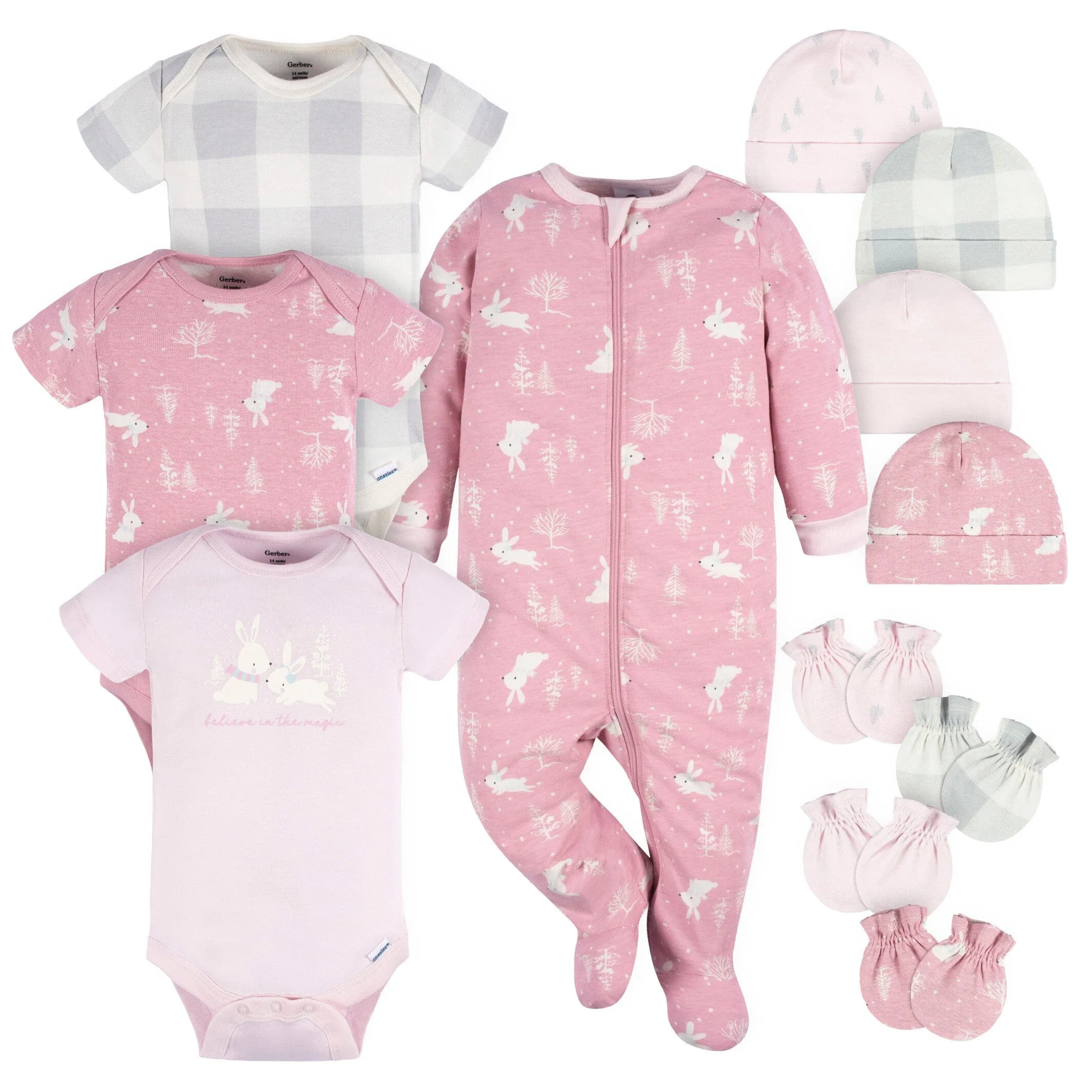 12-Piece Baby Girls Bunny Layette Bundle