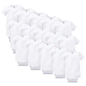 15-Pack Organic Baby White Onesies® Bodysuits Grow with Me Bundle