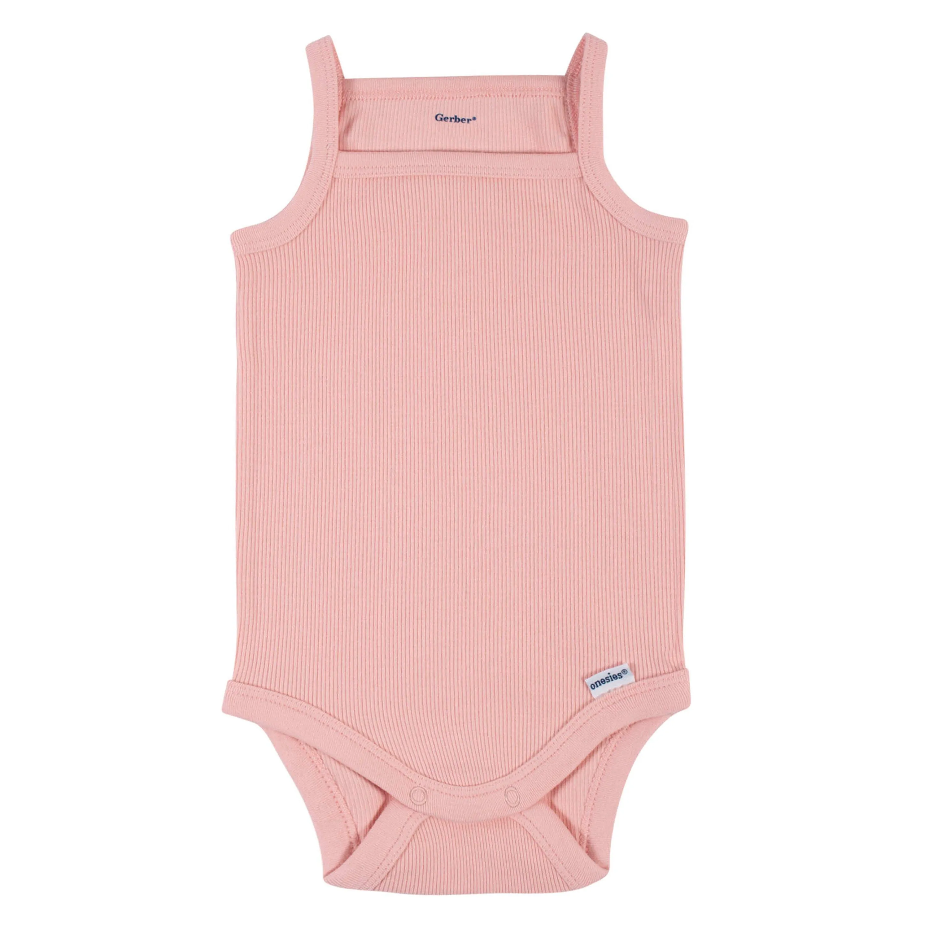 2-Pack Baby Girls Pink & Heather Grey Sleeveless Onesies® Bodysuits