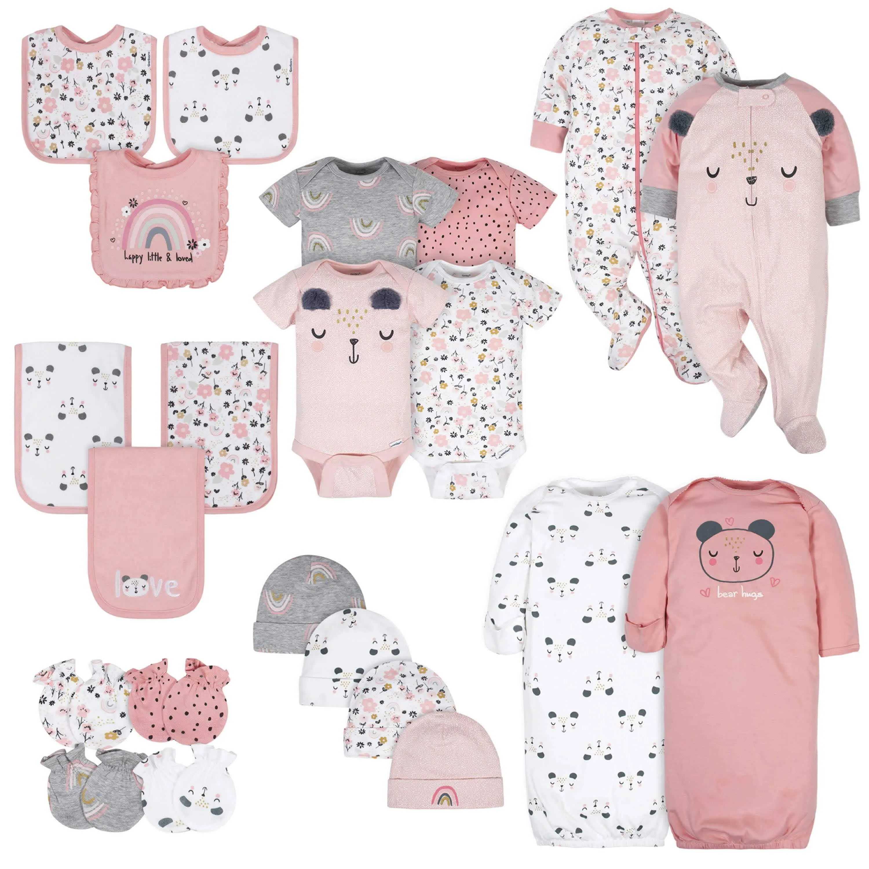 22-Piece Baby Girls Bear Apparel & Accessories Set