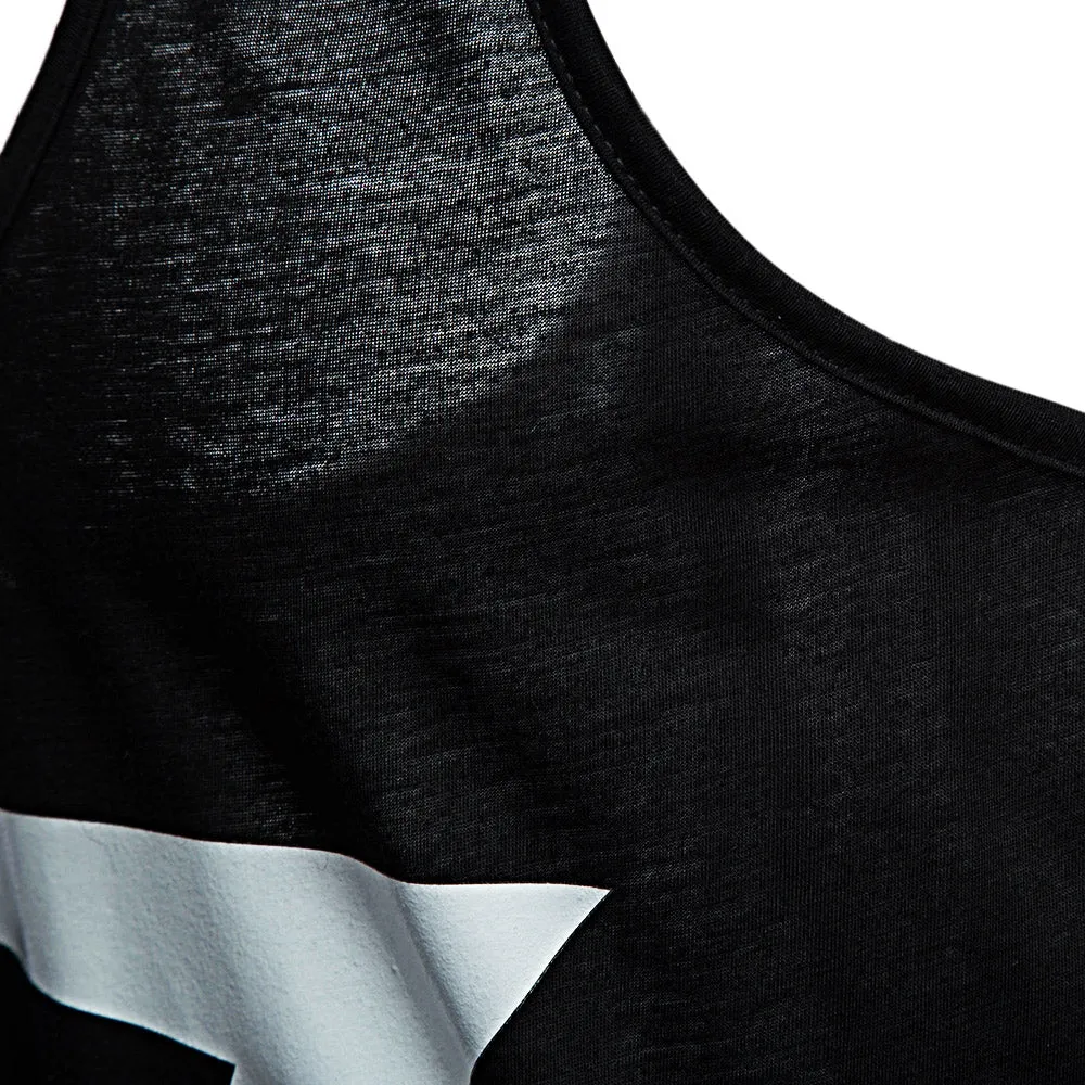 Active Scoop Collar Printed Cotton Blend Racerback Gym Tank for Men