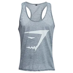 Active Scoop Collar Printed Cotton Blend Racerback Gym Tank for Men