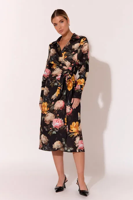 Adorne Vienna Floral Wrap Midi Dress Floral