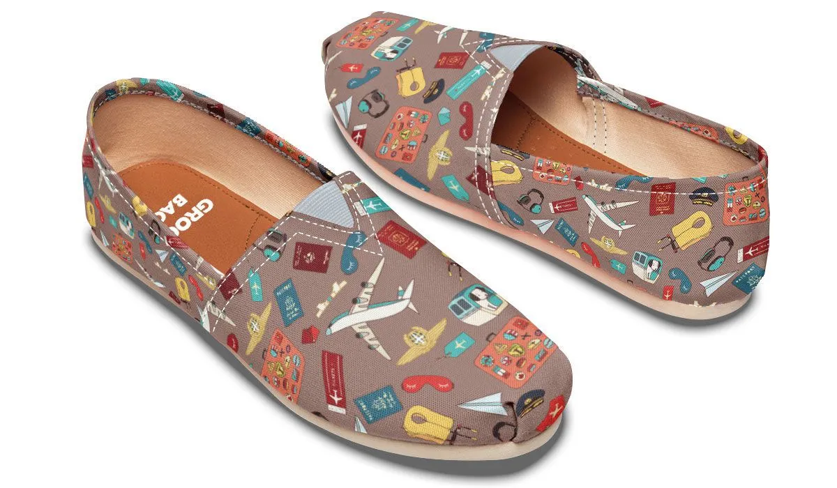 Airplane Travel Icons Casual Shoes