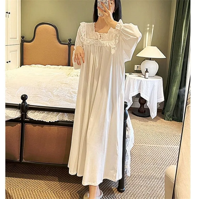 Anne of Avonlea, White Cotton Nightdress (S-XL)