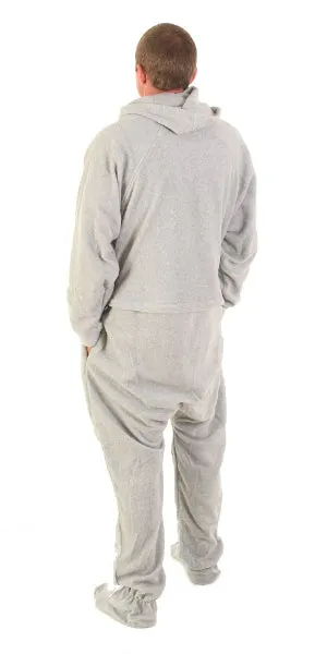 Asleep on the Job Gray Onesie - Detachable Feet