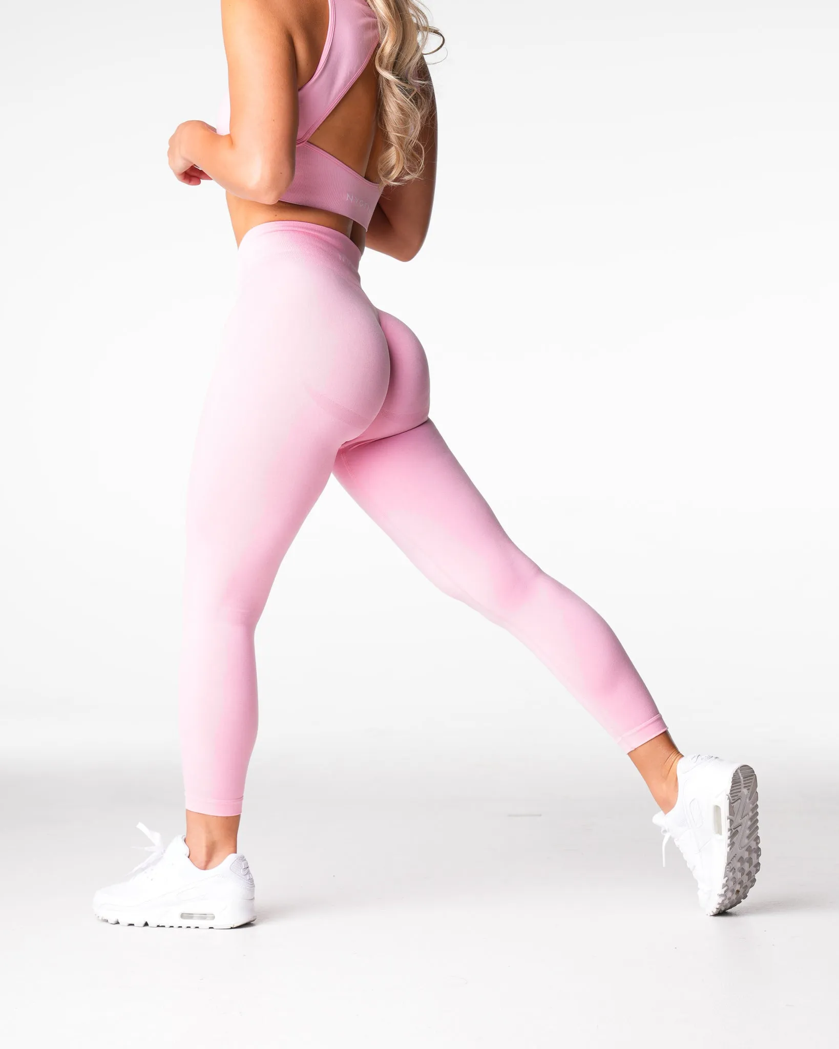 Baby Pink Mid Rise Contour Seamless Leggings