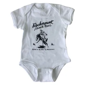 Baby Rockmount White Bronc 100% Cotton Western Onesie