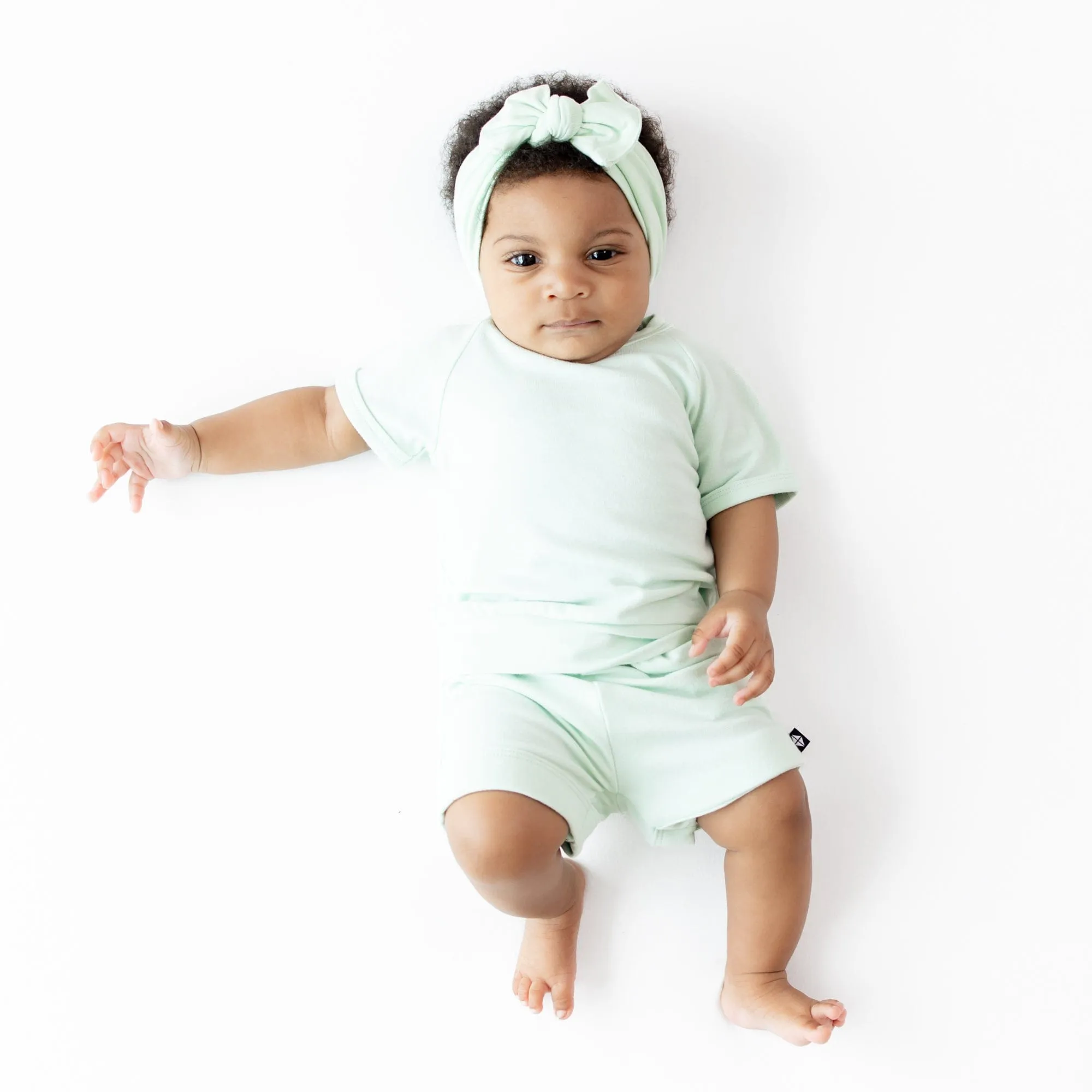 Bamboo Jersey Short Sleeve Jogger Set in Mint