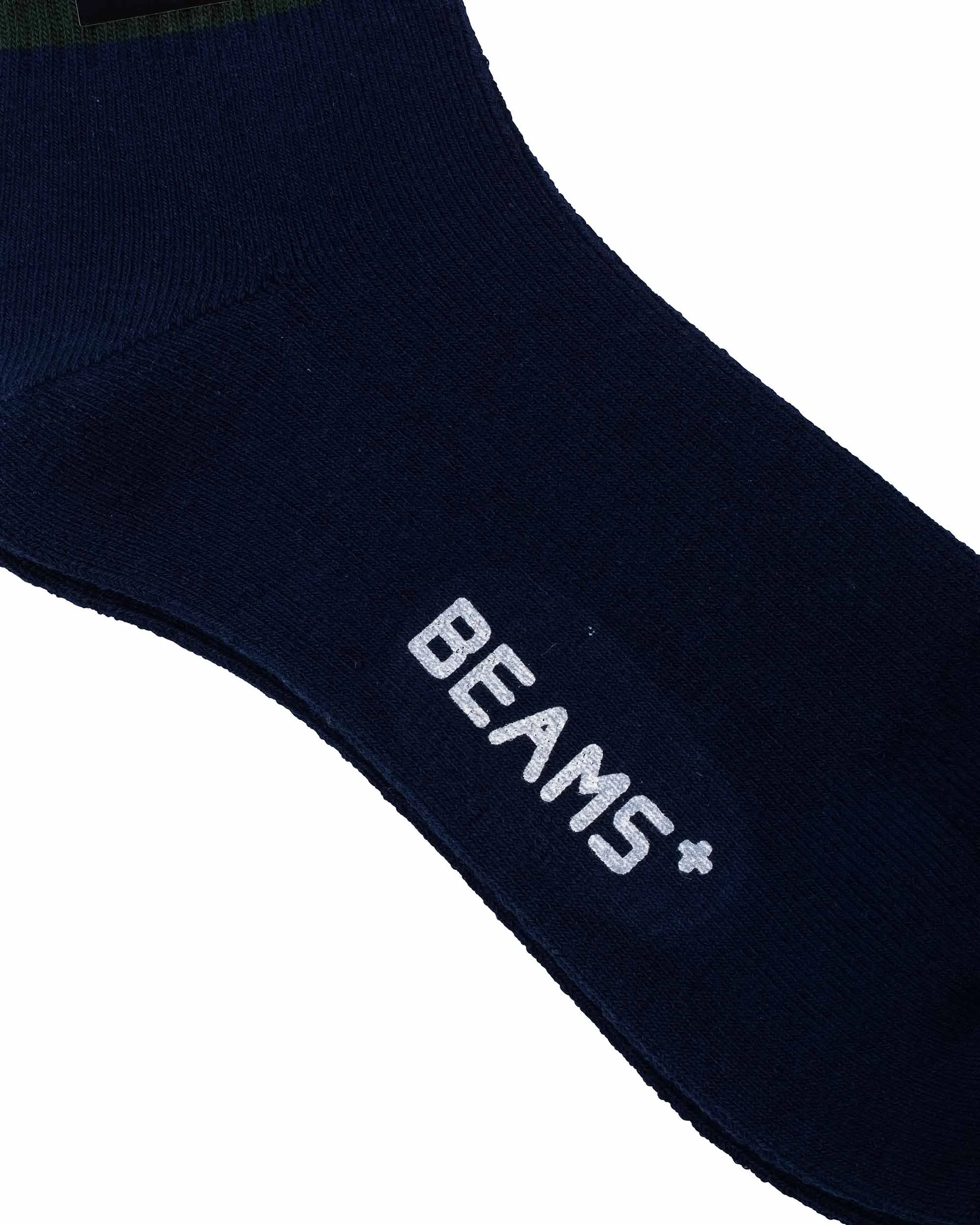 Beams Plus School Boy Sox 1/4 Navy/Green