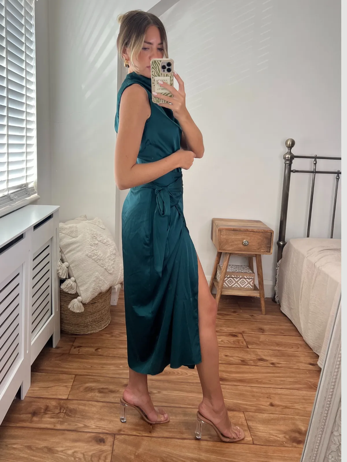 Beau Wrap Midi Skirt / Emerald Green