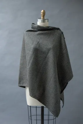 *Black/Brown Geometric Wool Blend Wrap  $175.00  (WR 1016C)