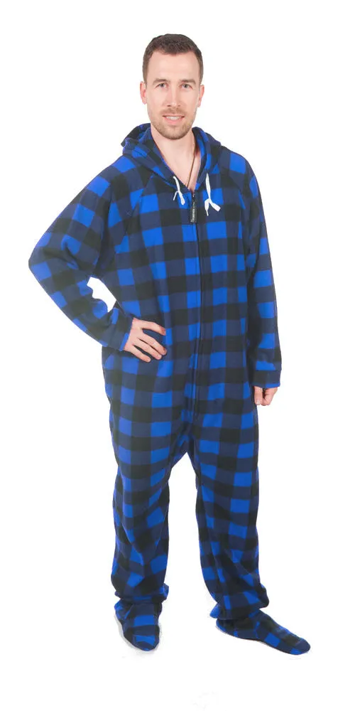 Blue Couch Plaid-tato Onesie - Detachable Feet