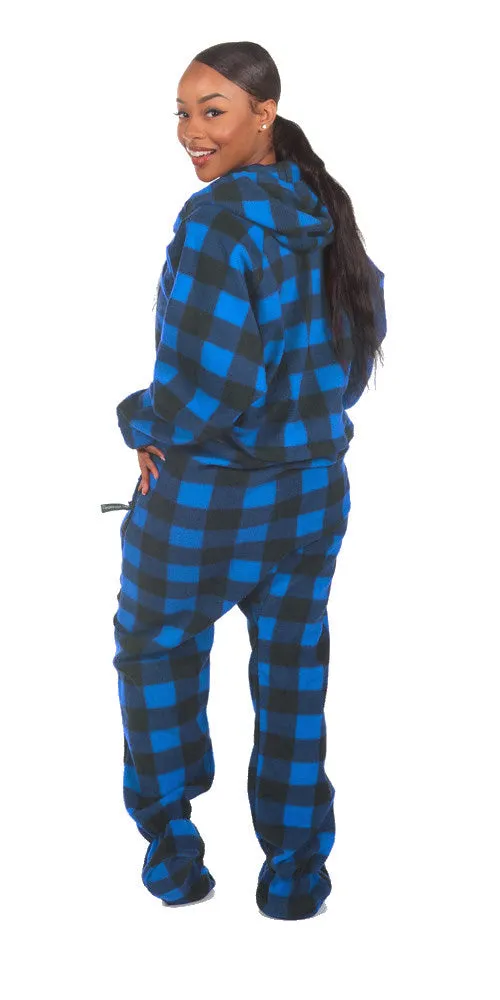 Blue Couch Plaid-tato Onesie - Detachable Feet