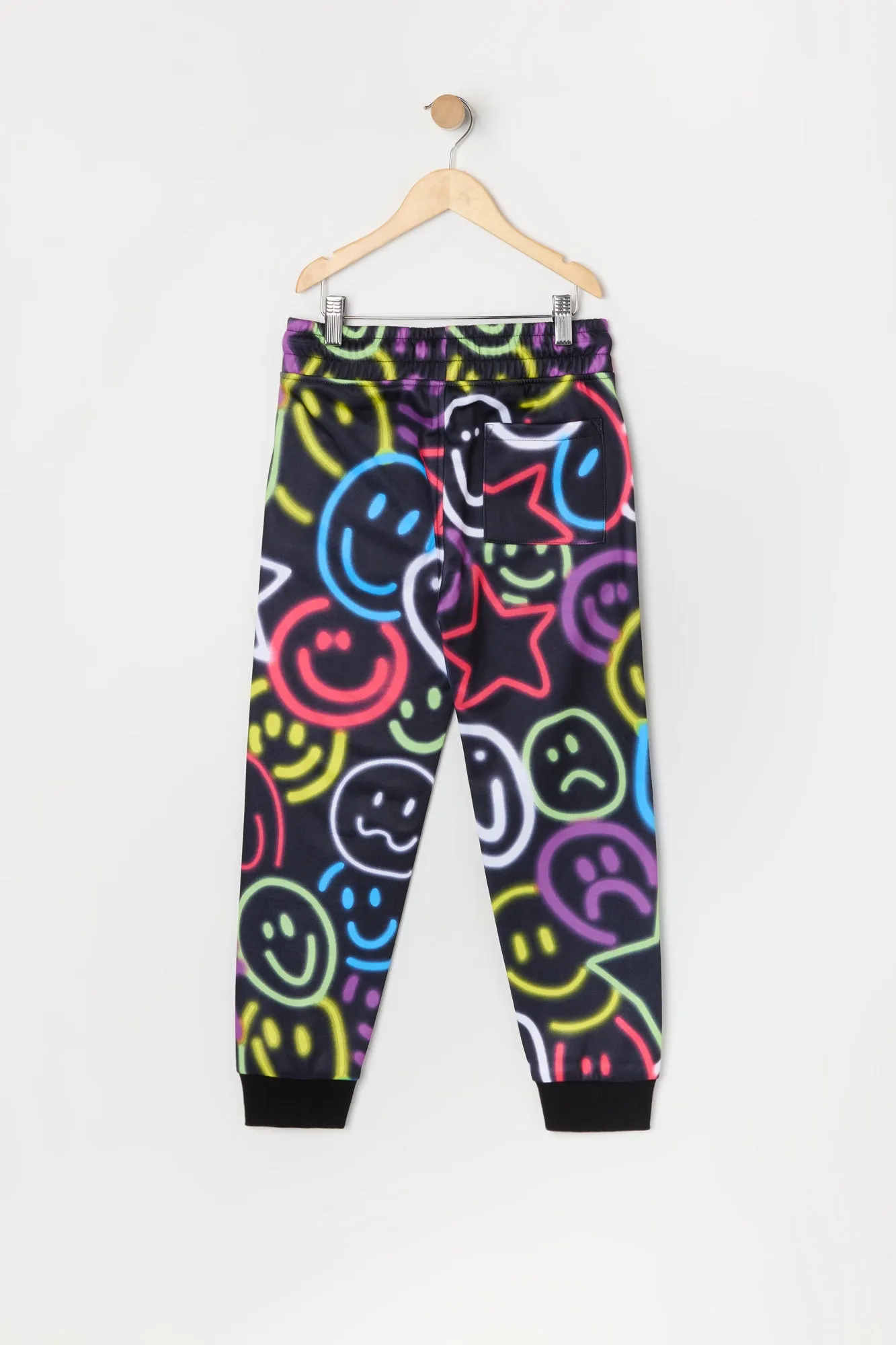 Boys Graffiti Star and Smiley Print Fleece Jogger