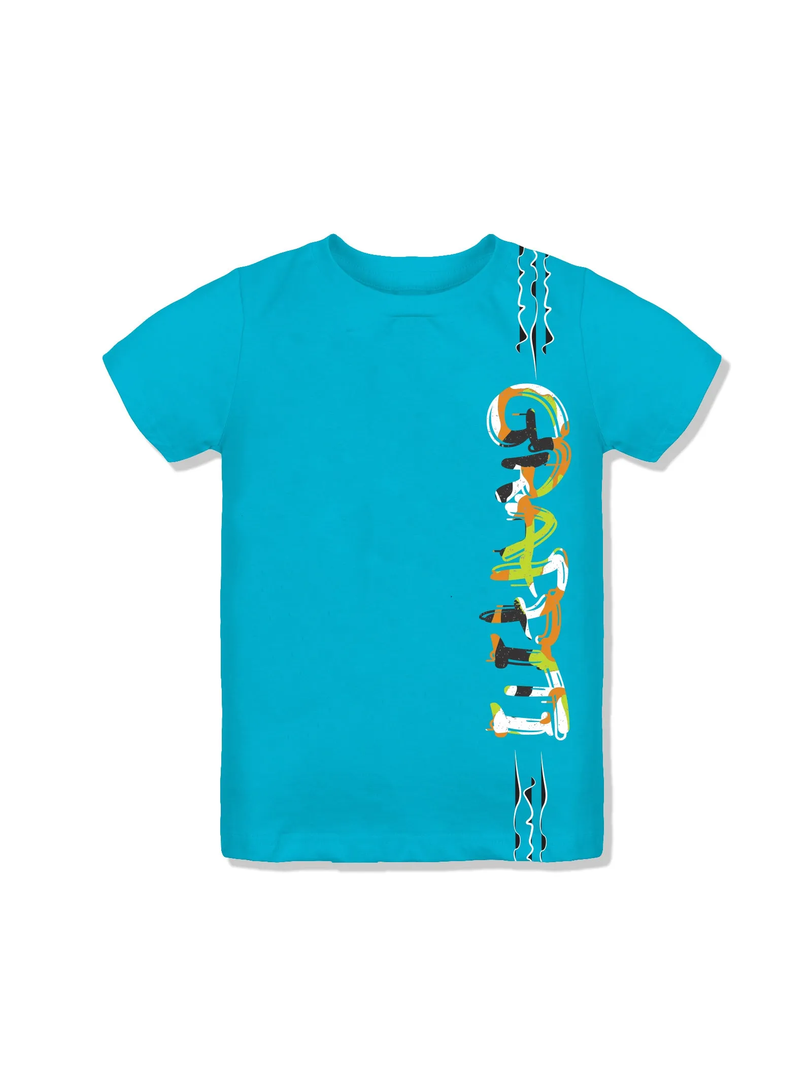 Boy's Printed Half Sleeve Tee & Knee length Basic Short Set