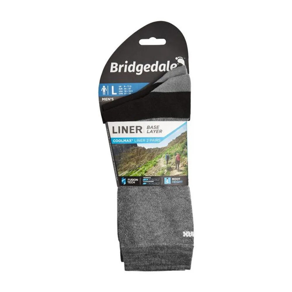 Bridgedale Coolmax Liner Socks Unisex Grey