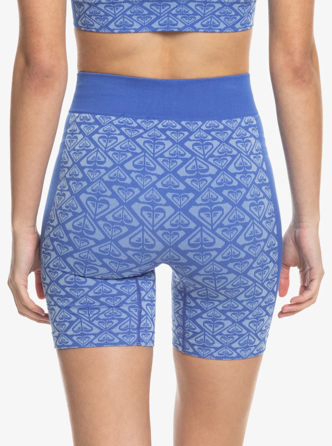 Chill Out Seamless Heart Bike Shorts - Ultra Marine