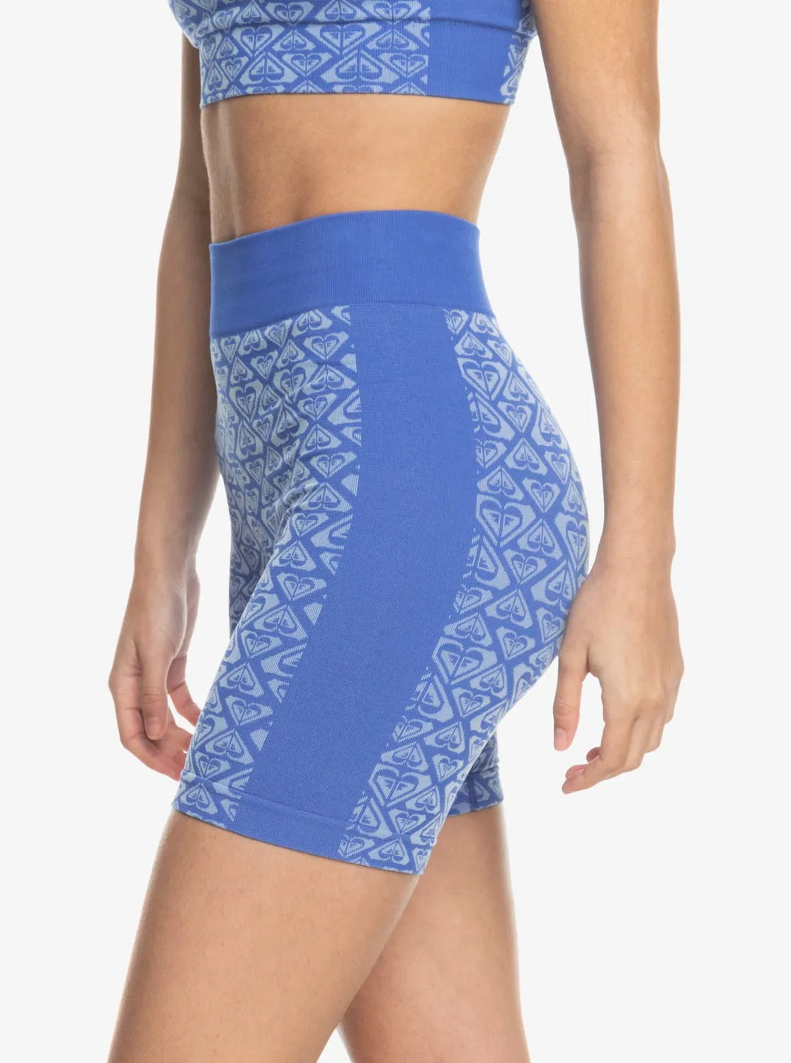 Chill Out Seamless Heart Bike Shorts - Ultra Marine