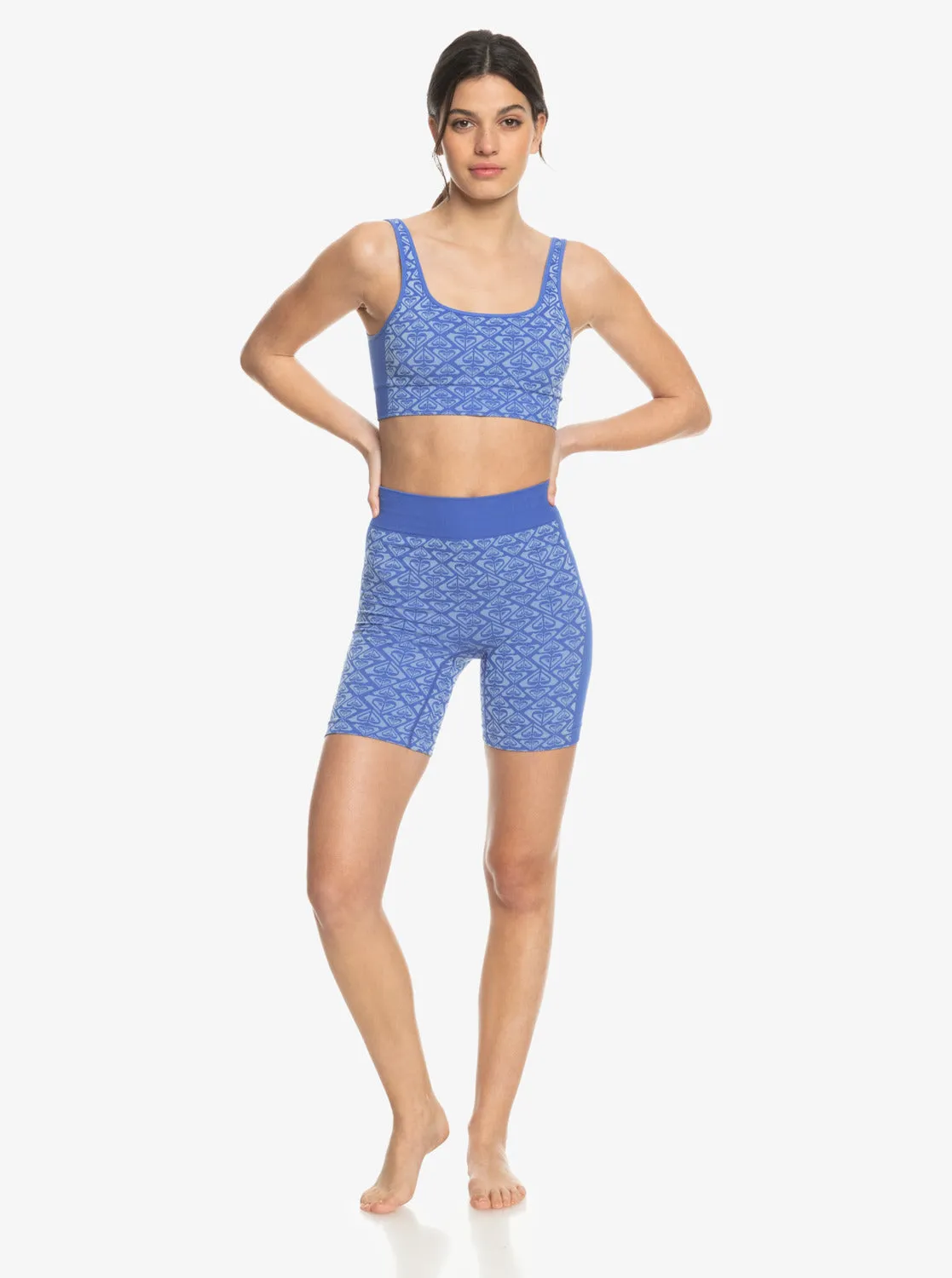 Chill Out Seamless Heart Bike Shorts - Ultra Marine