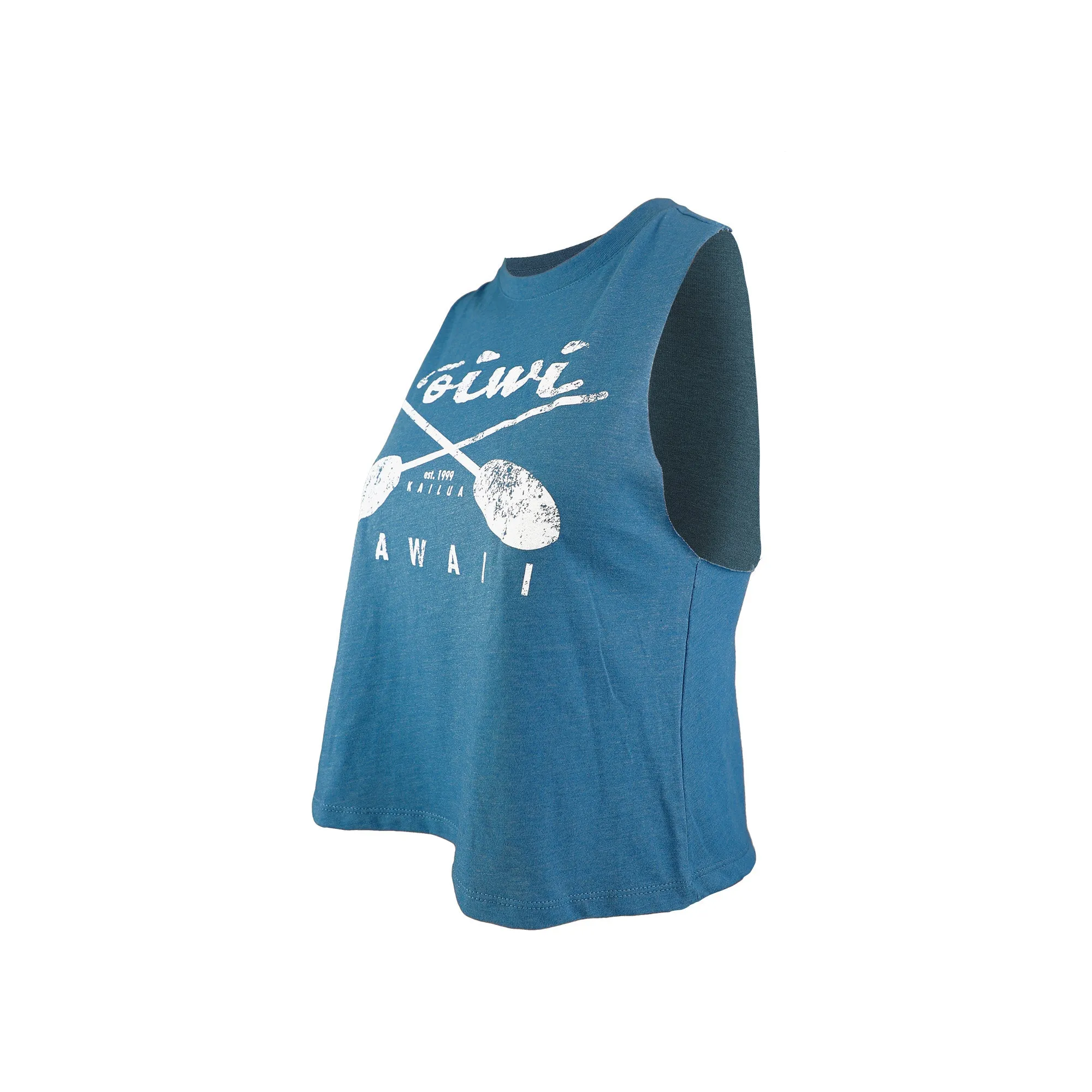 Cross Paddles Wahine Cropped Tank Tee in Teal