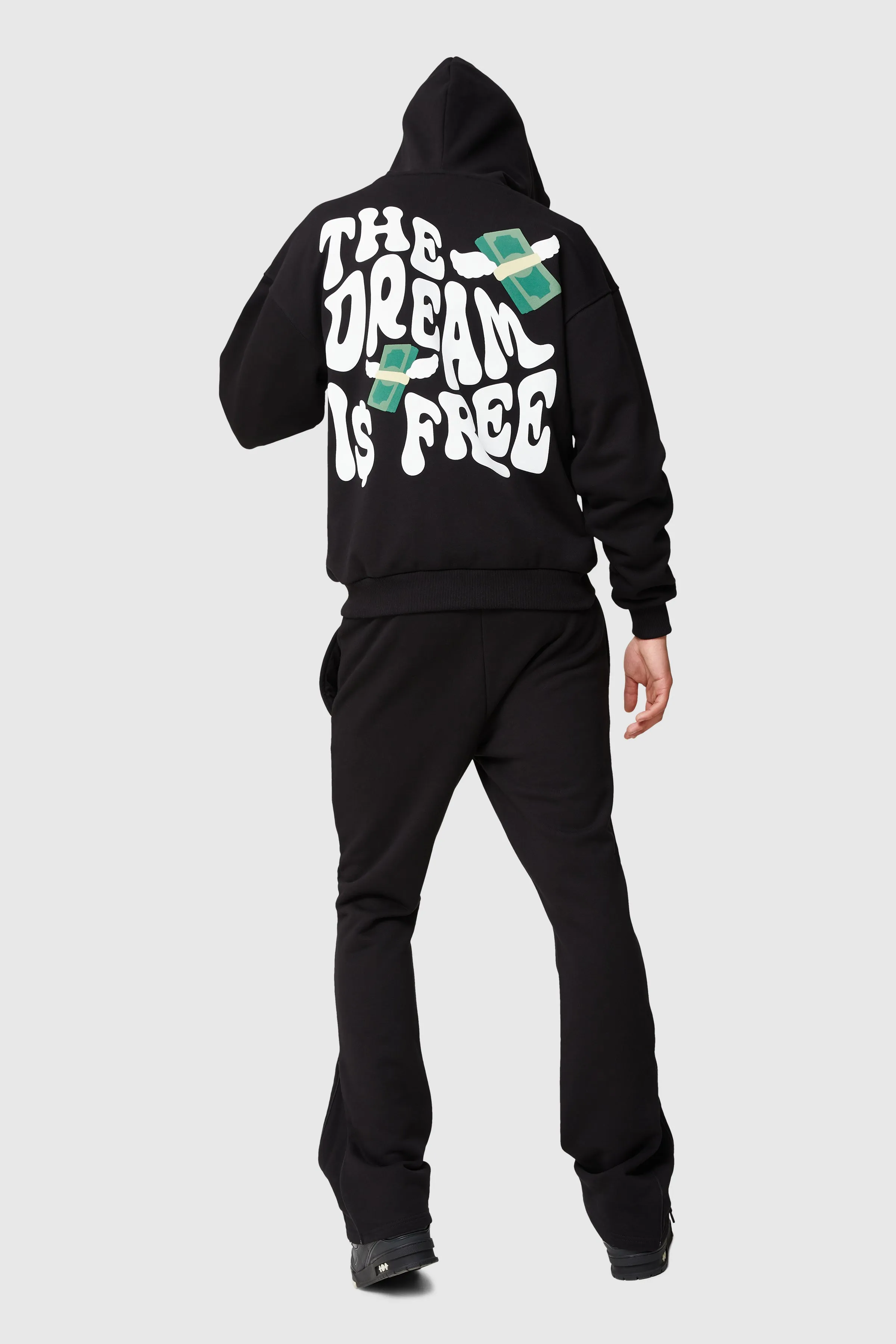 DREAM IS FREE FLARED JOGGER - BLACK