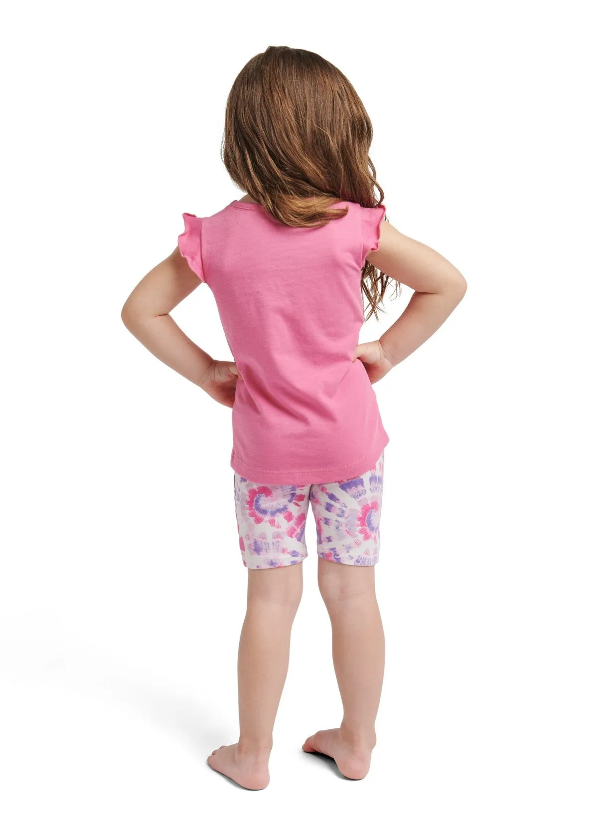 Girls "DADDY'S GIRL" Ruffle Sleeve Tank and Elastic Waistband Short Set