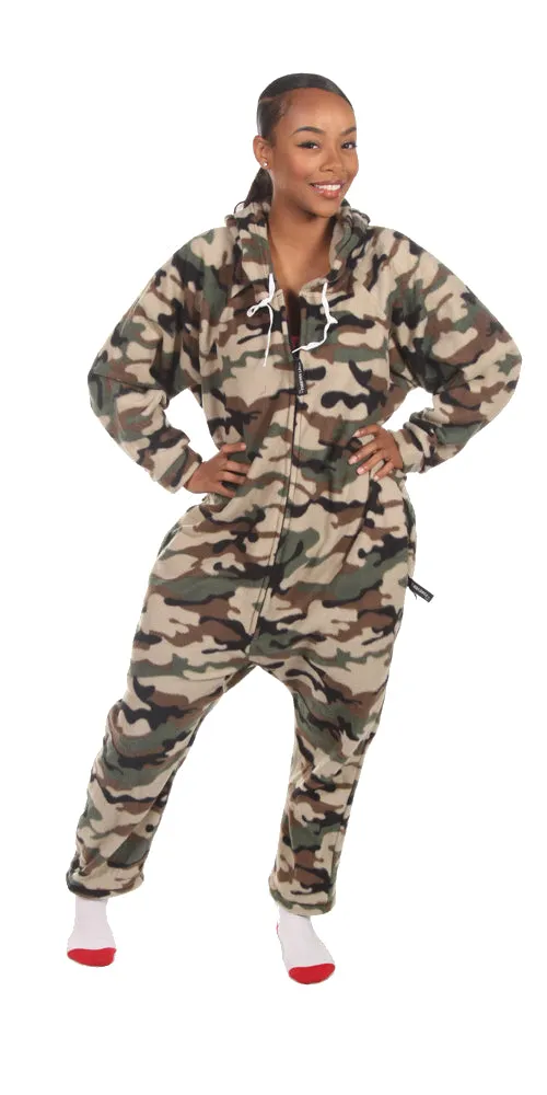 Green Comatose Camo Onesie - Detachable Feet