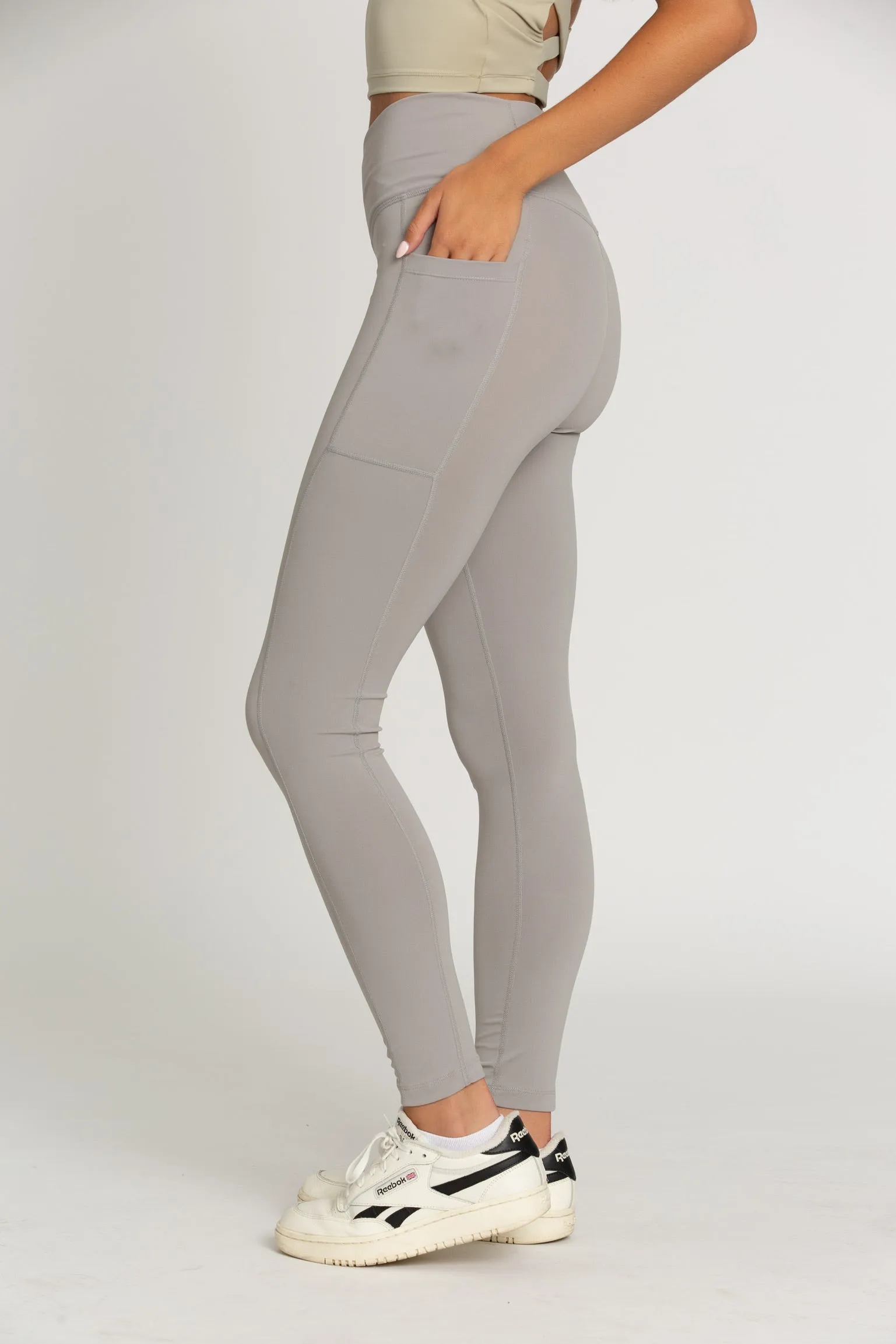 Grey Mist Seamless Crossover Leggings