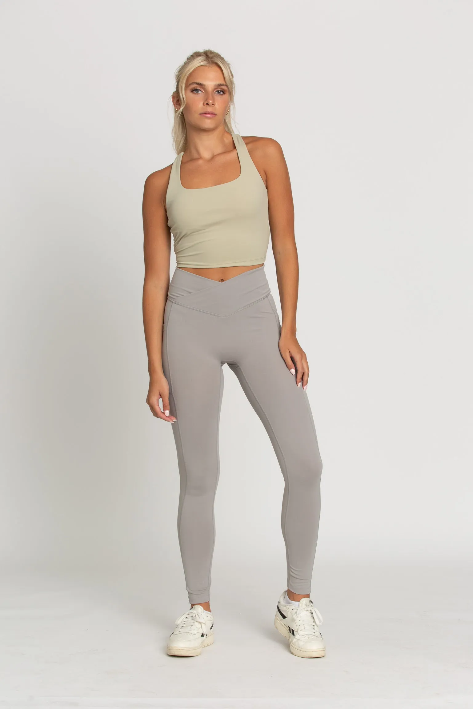 Grey Mist Seamless Crossover Leggings