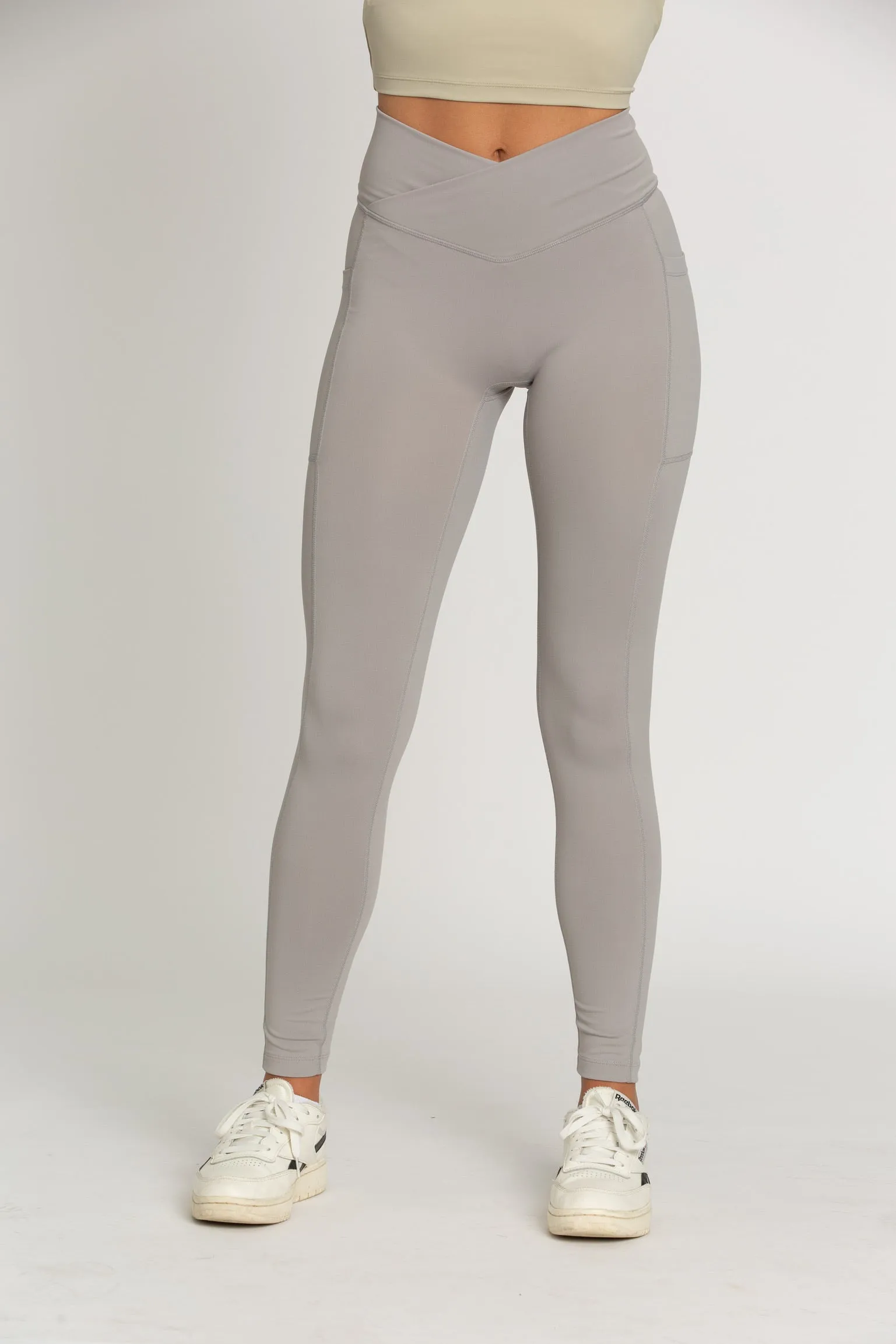 Grey Mist Seamless Crossover Leggings