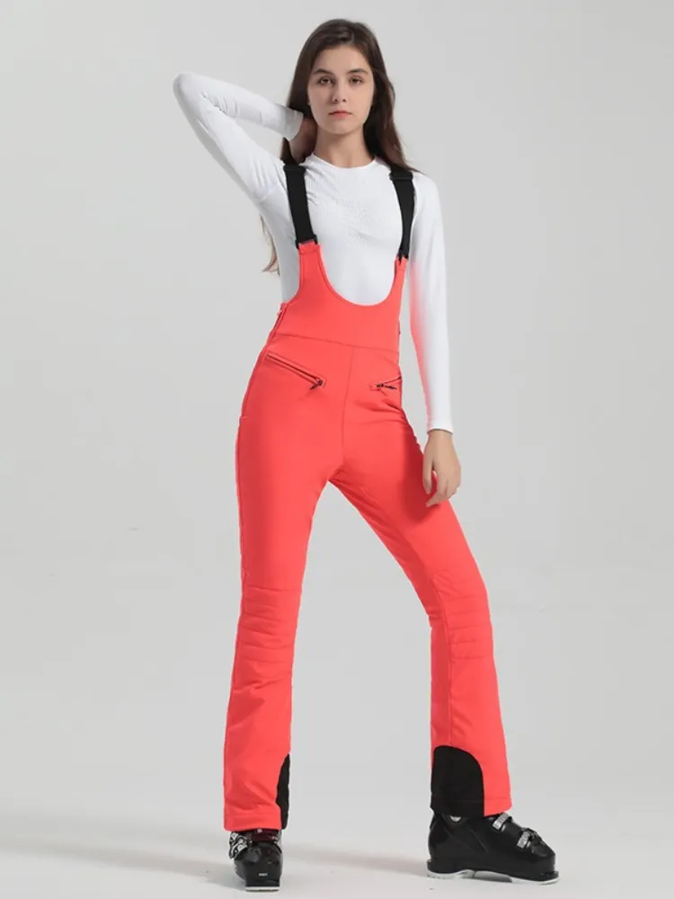 Gsou Snow High Rise Flare Snow Bib Pants - Women's