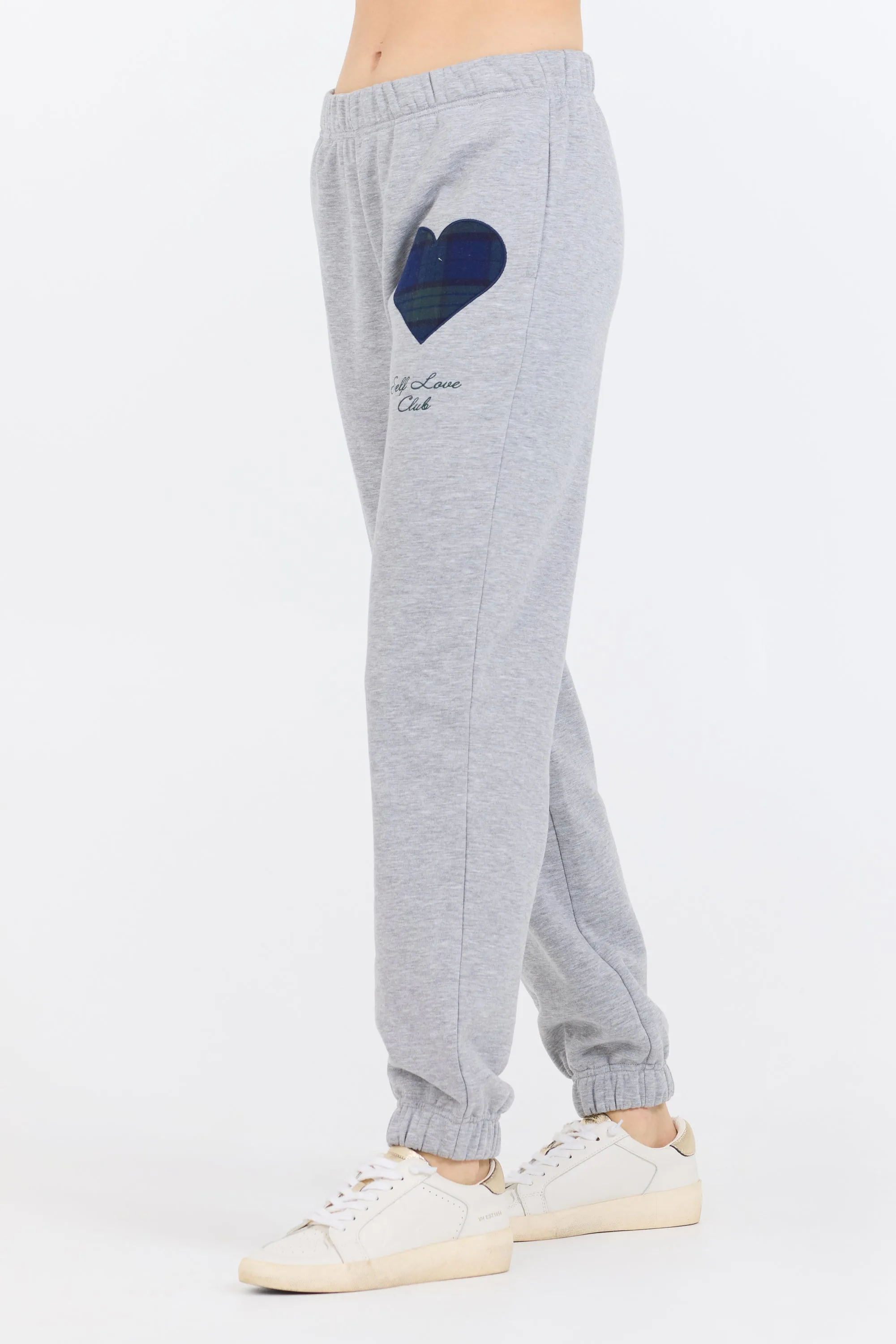 Heather Grey Essential Fleece Jogger W/ Self Love Club Jogger