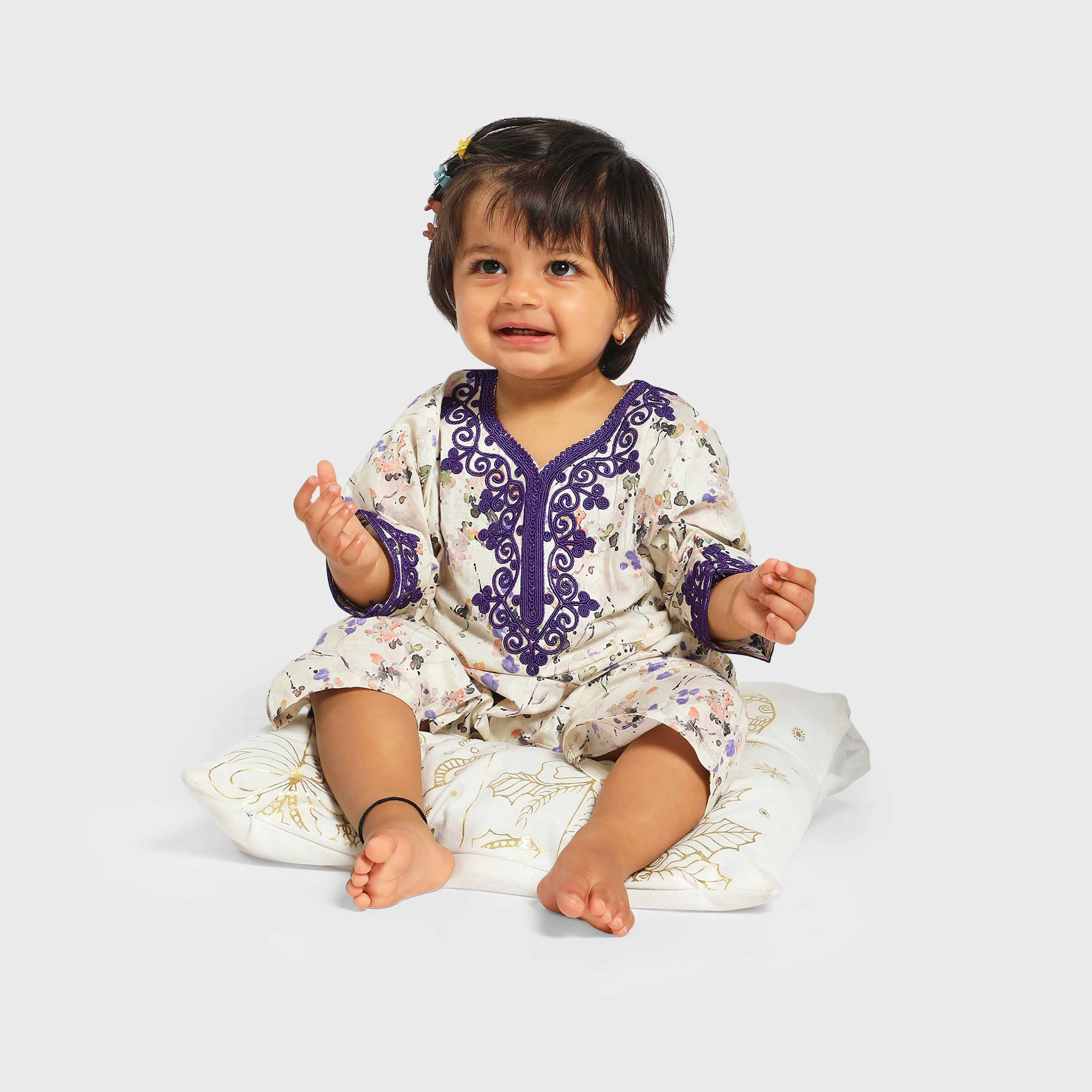 Jalabiya Onesie - Floral Collection - Purple