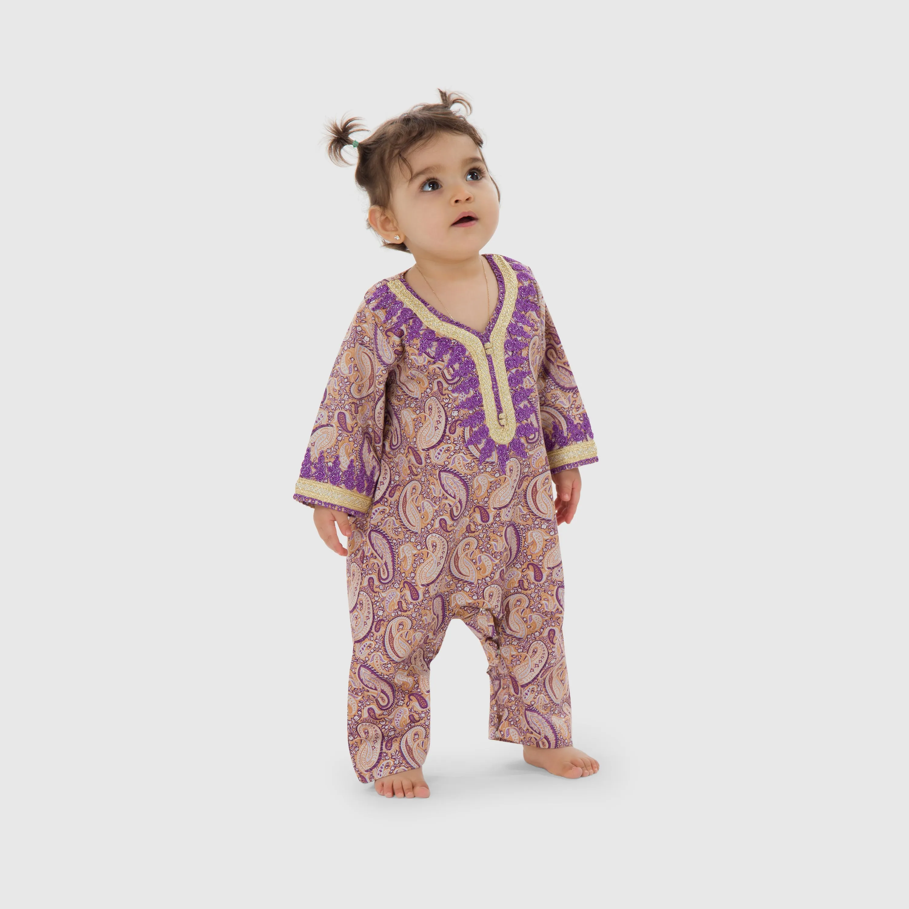 Jalabiya Onesie Ghaliya Paisleys Collection - Purple