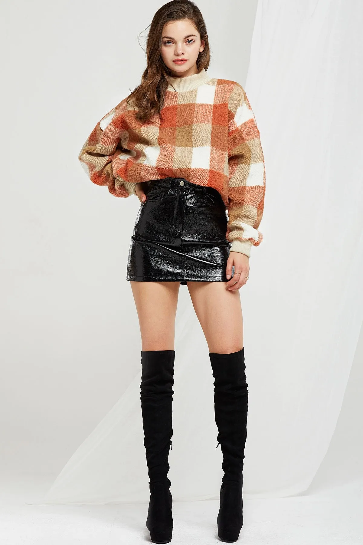 Josephine Pleather Mini Skirt-2 Colors