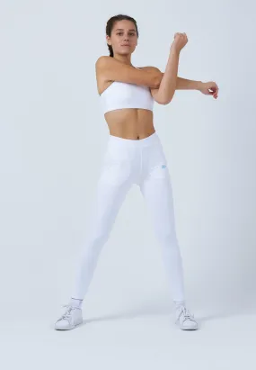 Long Tennis Leggings with pockets, white