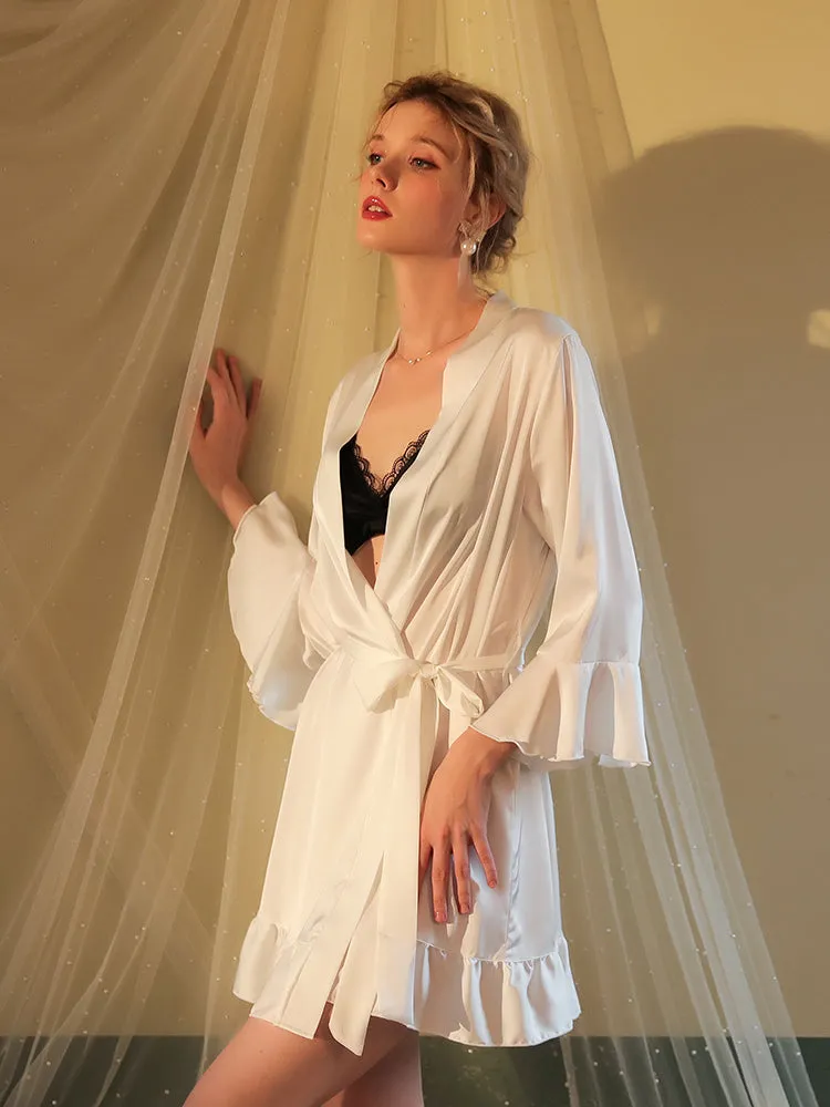 Luxurious Satin Sexy Sleepwear Robe