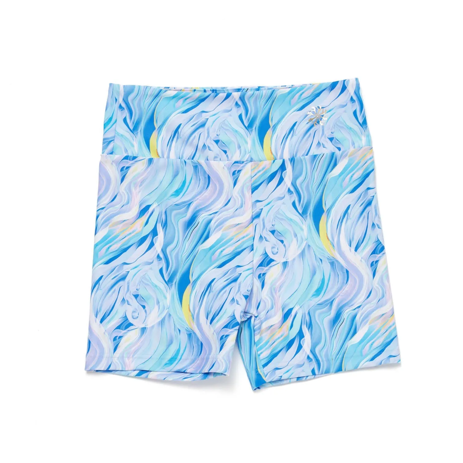 Nicole: Midi Length Bike Shorts in Ice Cream Swirls Print