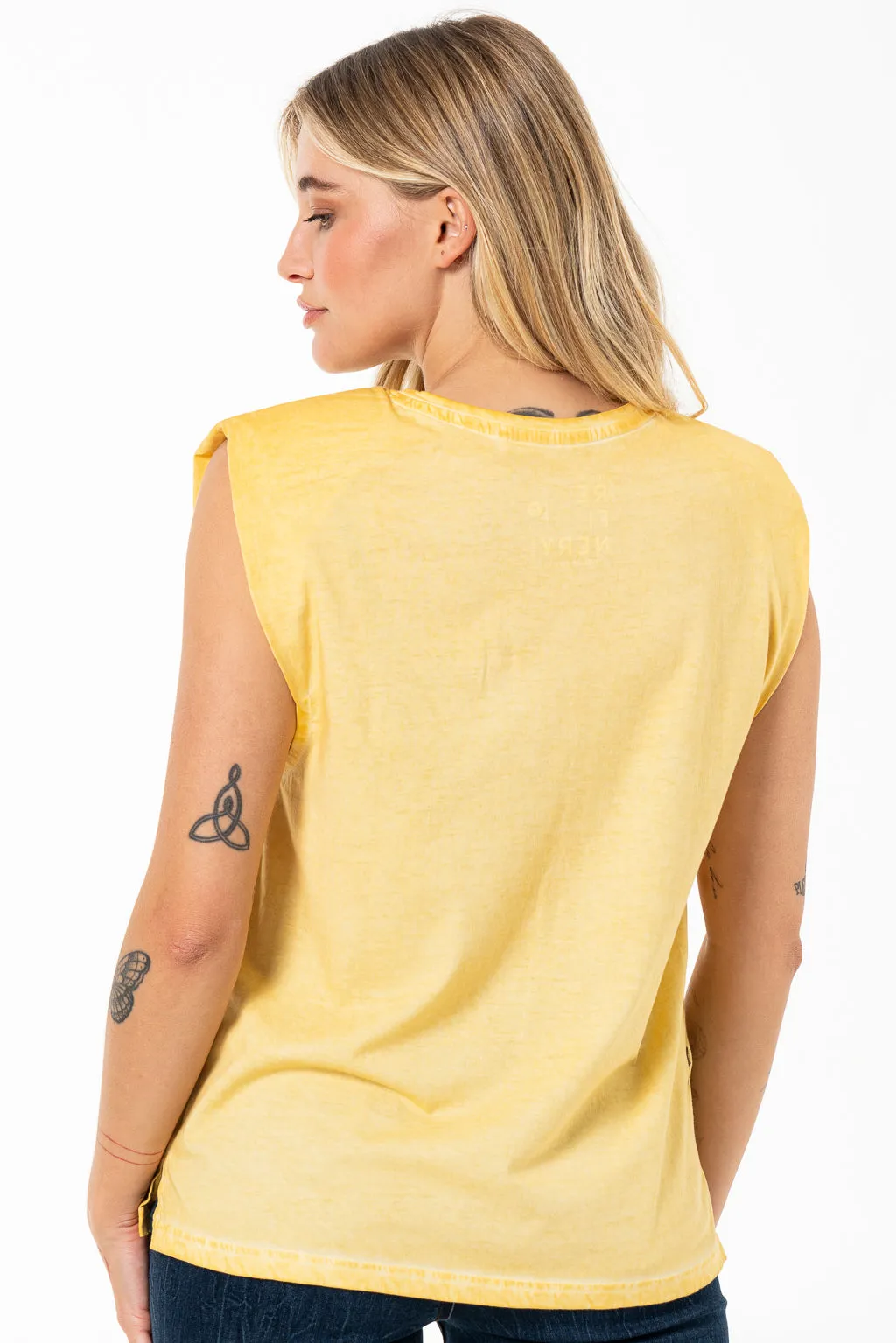 Organic Dye Muscle T-Shirt _ 141583 _ Yellow