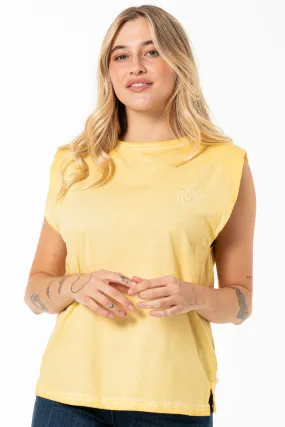 Organic Dye Muscle T-Shirt _ 141583 _ Yellow