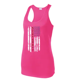 Pickleball Flag (Customizable) | Women’s Racerback Tank | 100% Polyester