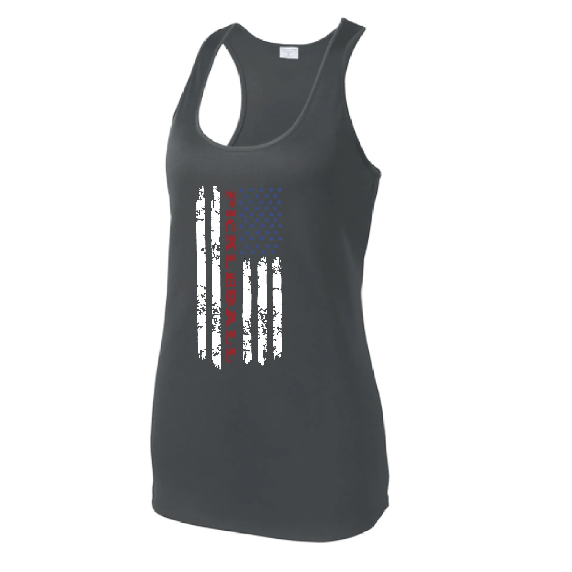 Pickleball Flag (Customizable) | Women’s Racerback Tank | 100% Polyester