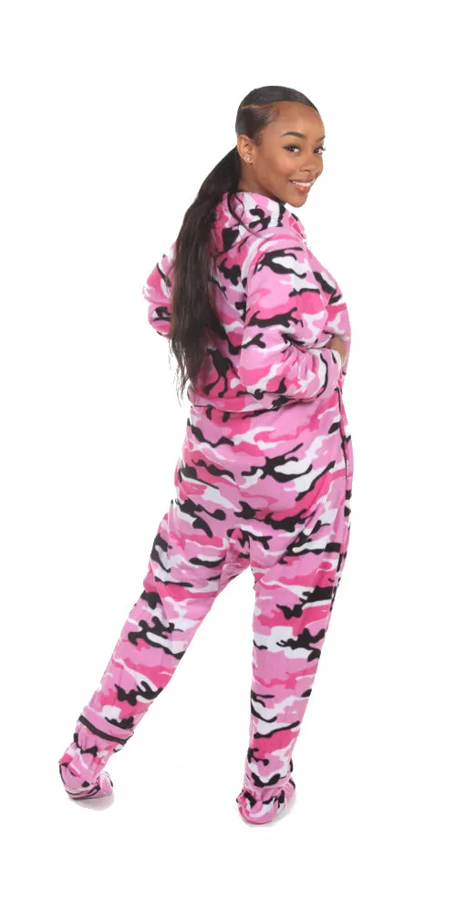 Pink Comatose Camo Onesie - Detachable Feet