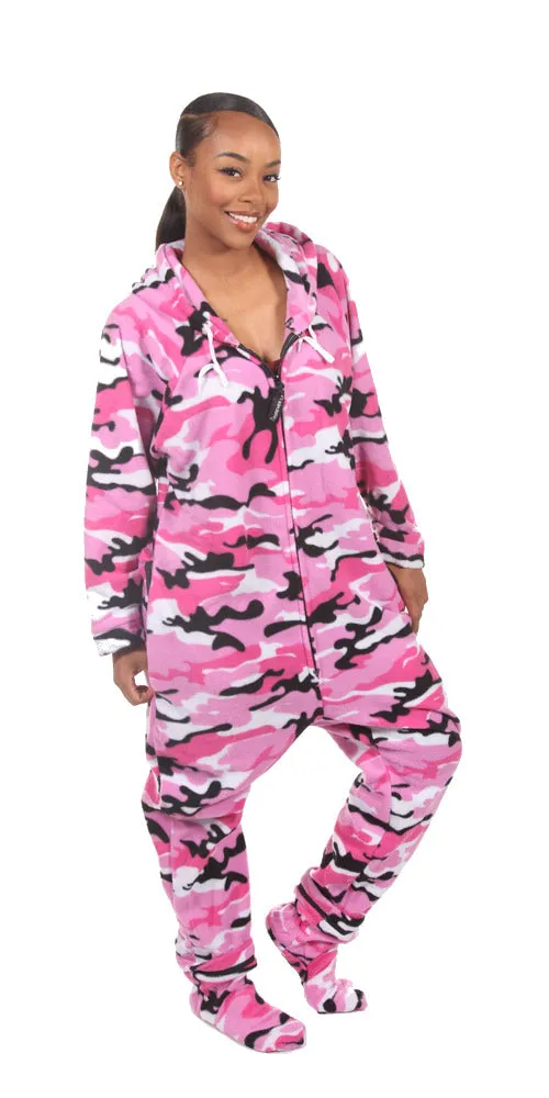 Pink Comatose Camo Onesie - Detachable Feet