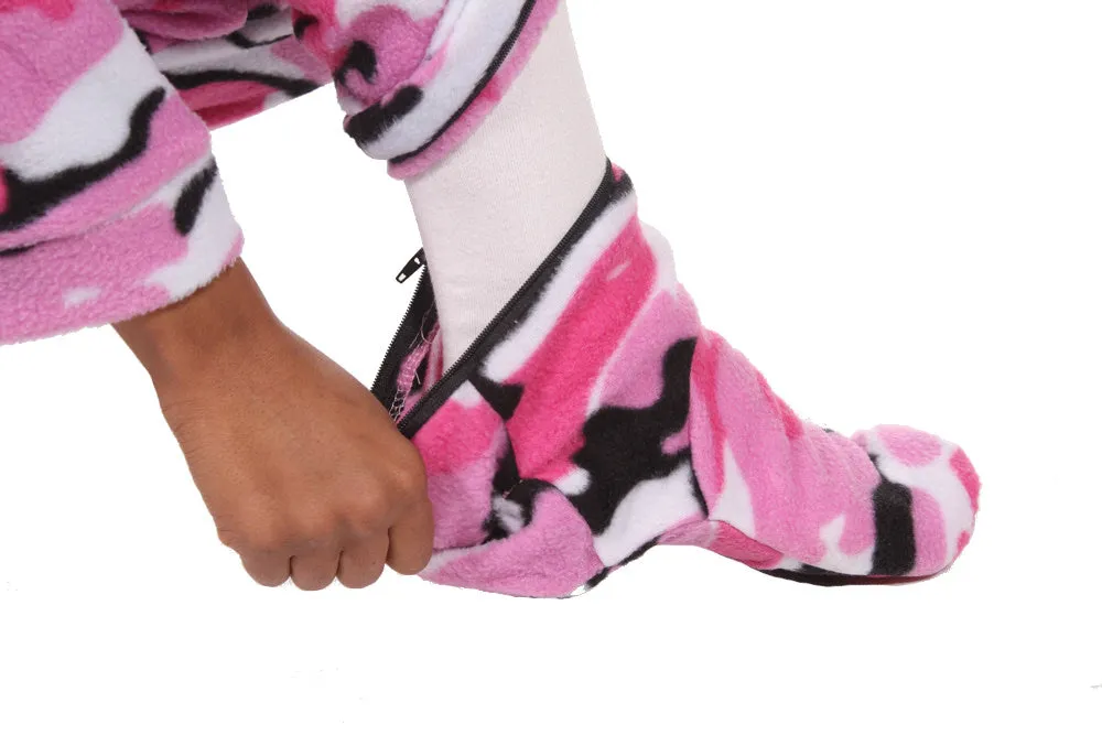 Pink Comatose Camo Onesie - Detachable Feet