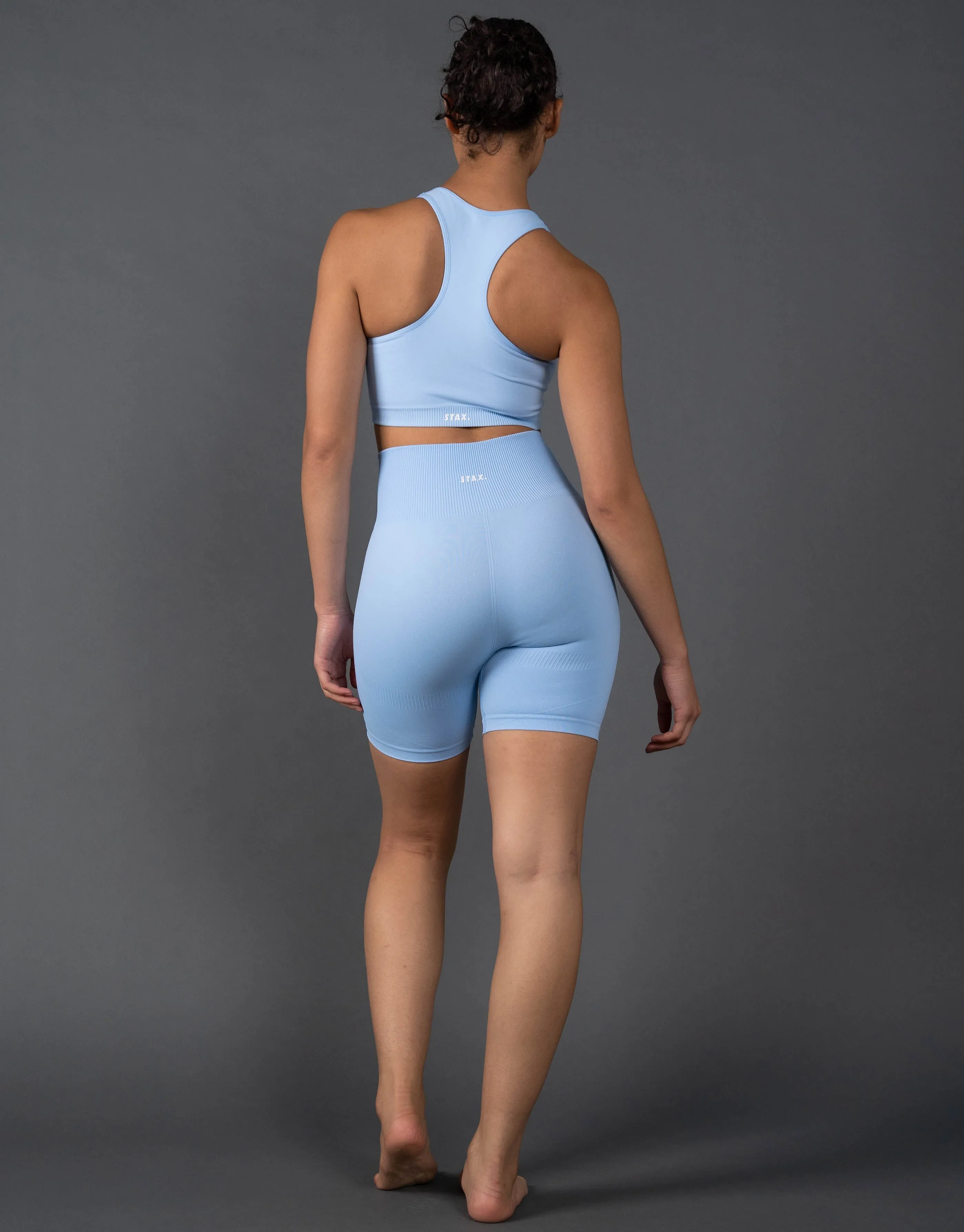 Premium Seamless Midi Bike Shorts V5.1 - Baby Blue