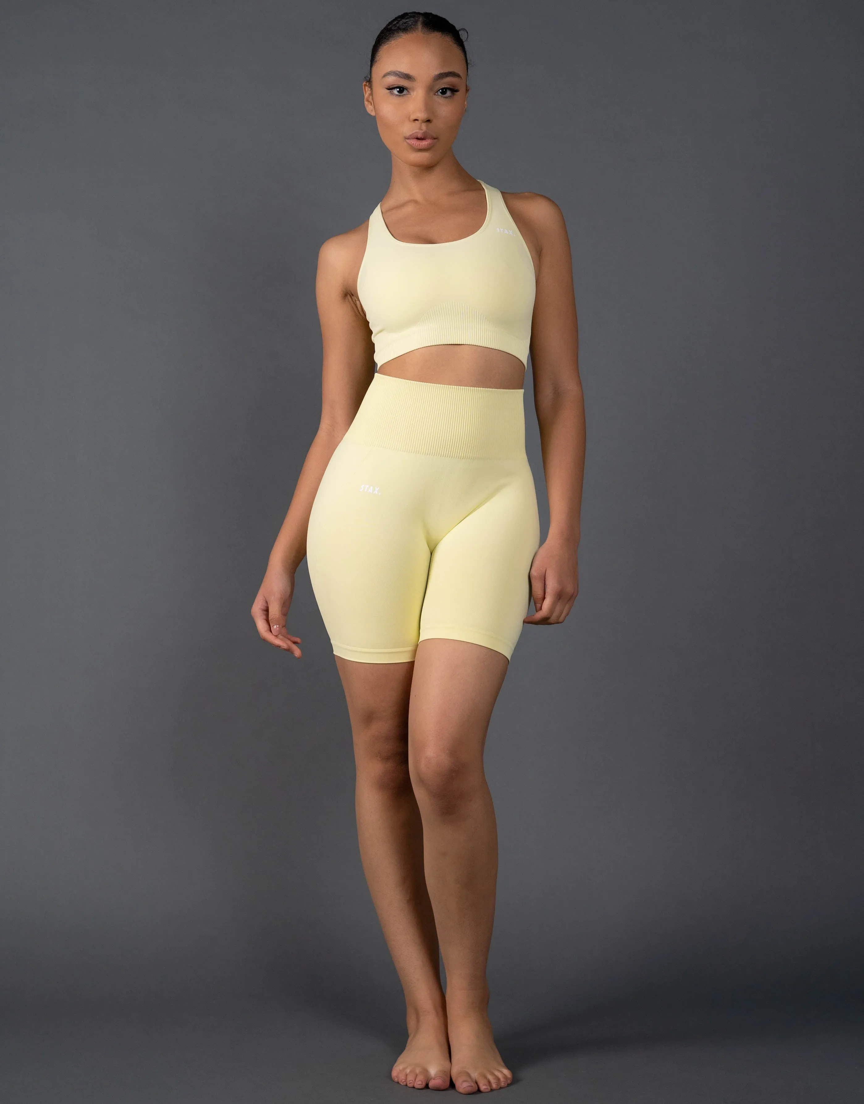 Premium Seamless Midi Bike Shorts V5.1 - Lemon