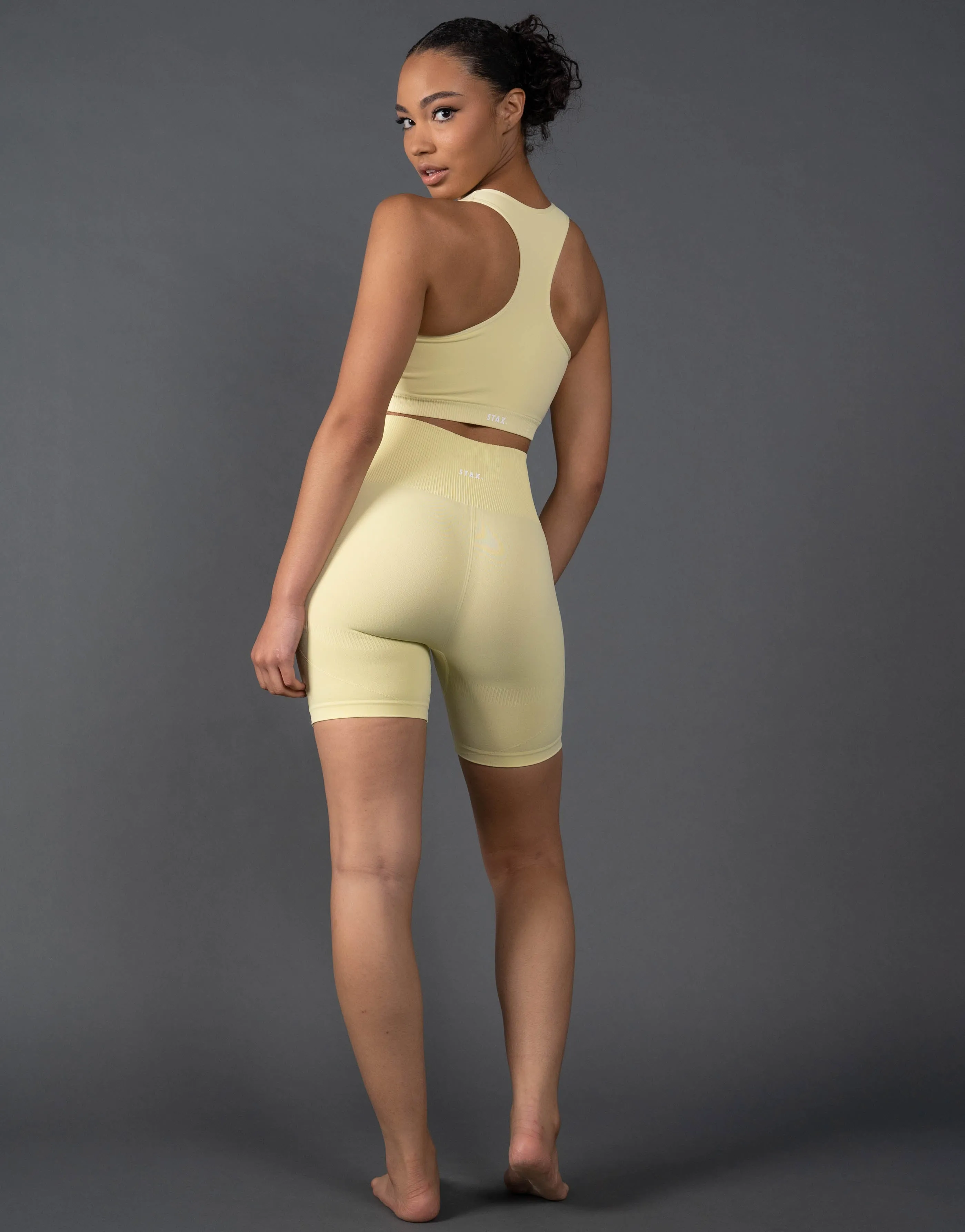 Premium Seamless Midi Bike Shorts V5.1 - Lemon